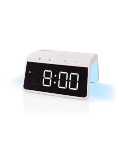 Nedis Wireless Charging Alarm Clock with Night Light