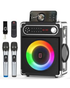 JYX S55 Karaoke Machine with Two Wireless Microphones