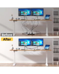 No-Drill Under-Desk Cable Tray