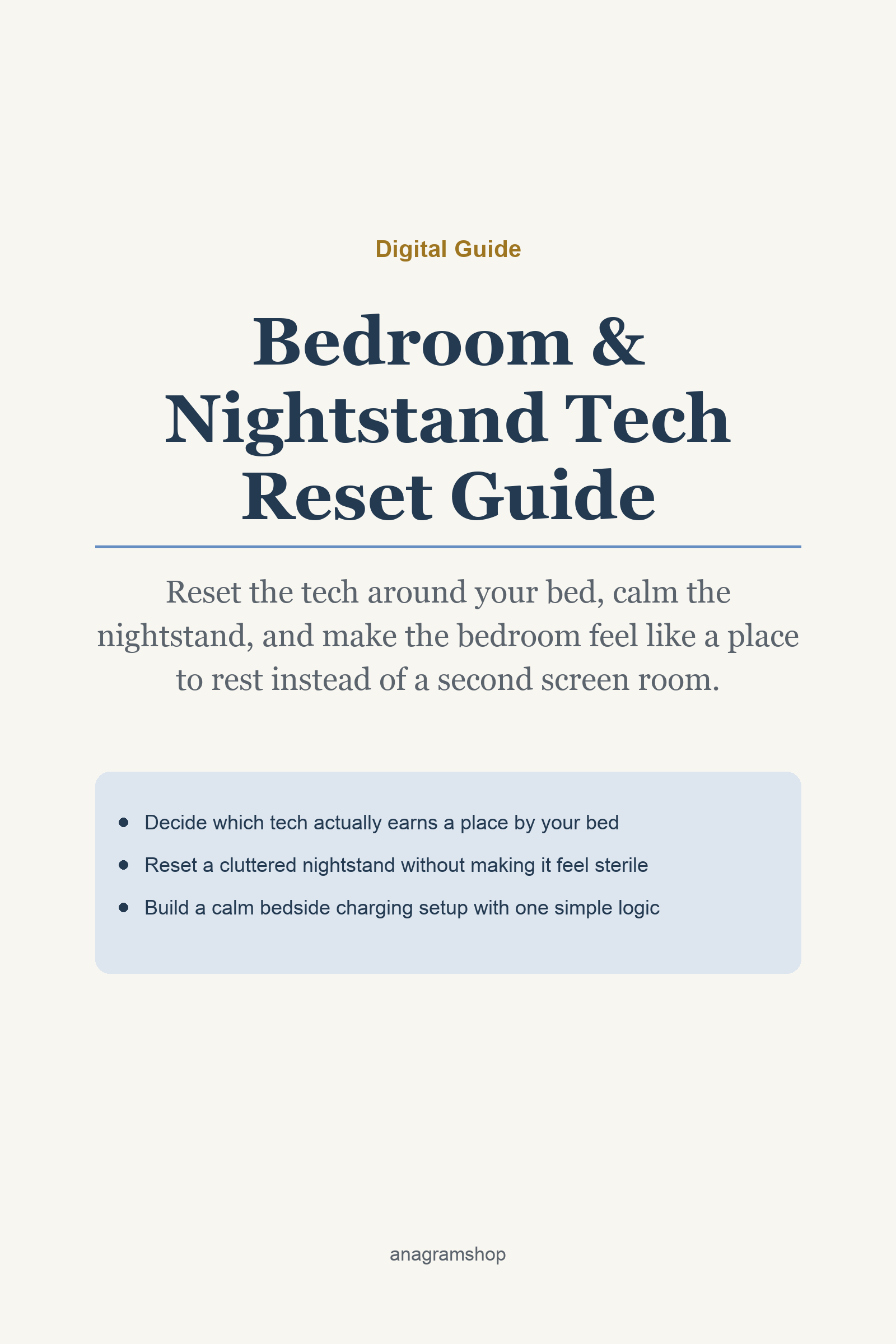 Bedroom &amp; Nightstand Tech Reset Guide