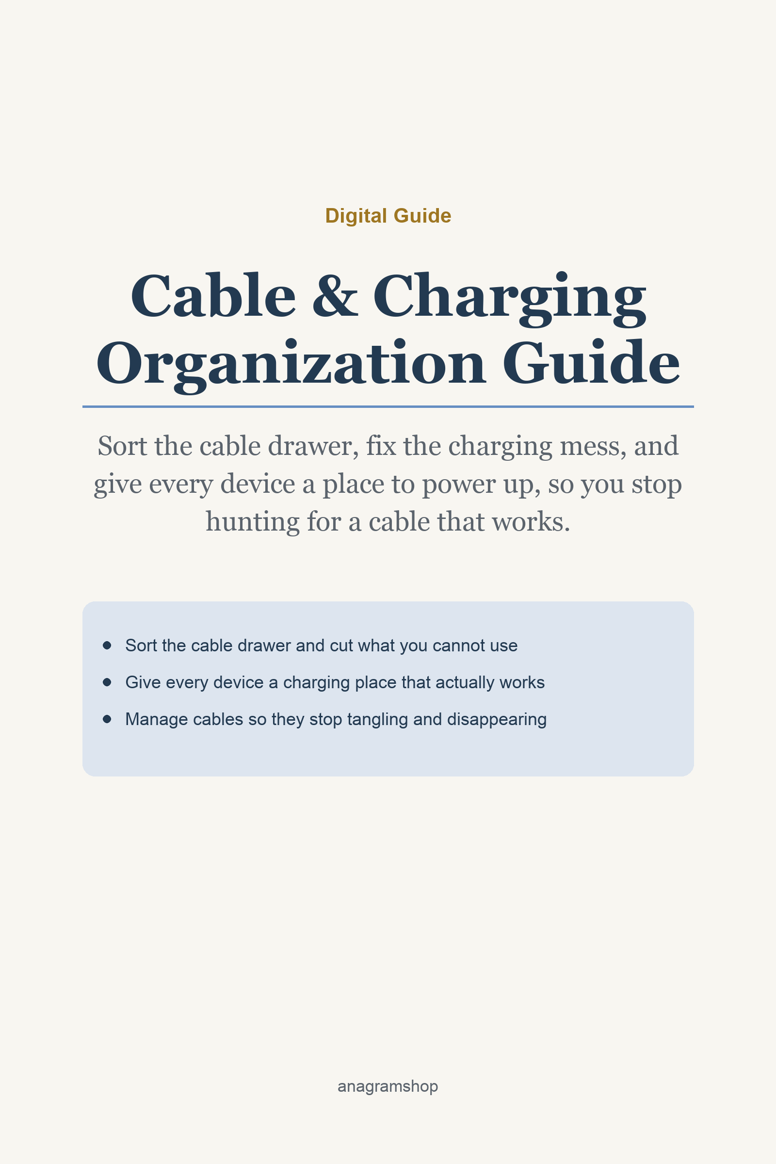 Cable &amp; Charging Organization Guide